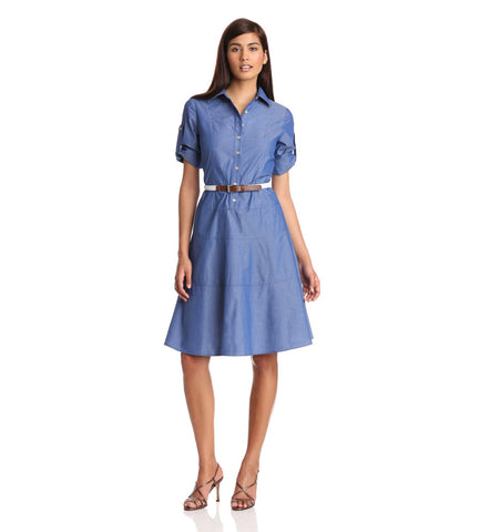 Blue Button Dress