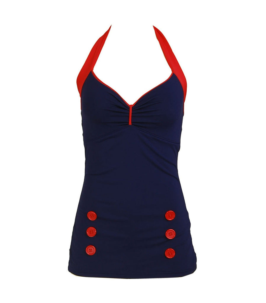 Navy Blue Retro Swimsuit