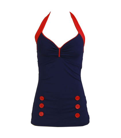 Navy Blue Retro Swimsuit